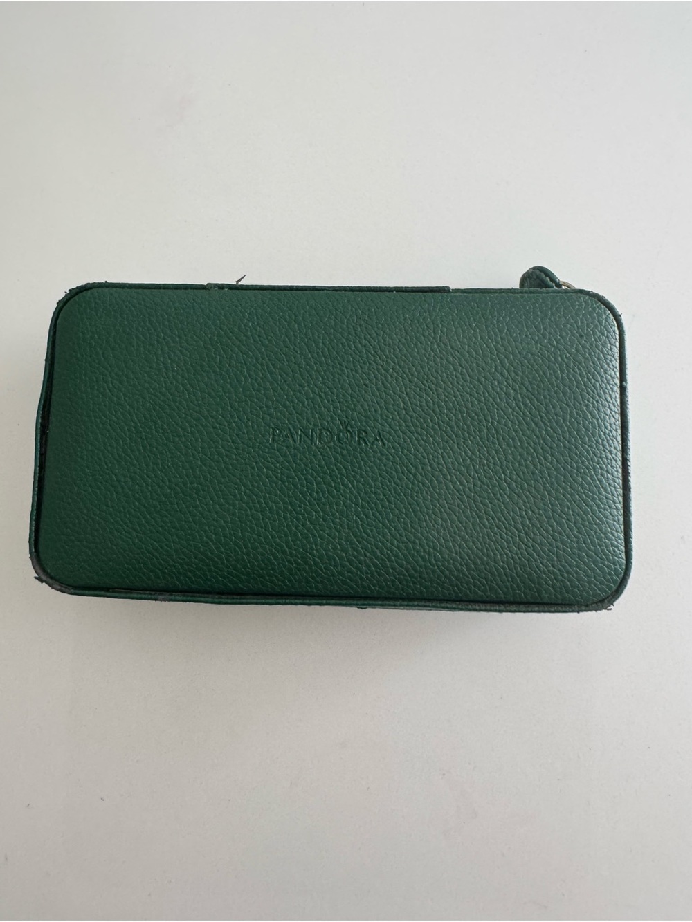 Pandora Green Pebbled Leather Zip storage
